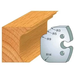 Jeu De 2 Contre-fers Profilés Ht. 50 Mm N°225 Congé Multiple - 856.225 - Leman | Porte-outils De Toupie