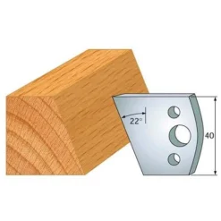 Jeu De 2 Fers Profilés Acier HT 40 mm N°001 Chanfrein 22° - 800.001 - Leman | Porte-outils De Toupie