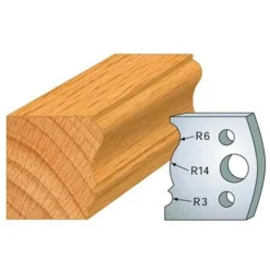 Jeu De 2 Fers Profilés Acier HT 40 mm N°106 Moulure De Plinthe - 800.106 - Leman | Porte-outils De Toupie