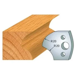 Jeu De 2 Fers Profilés Acier HT 40 mm N°120 Rayon 20 mm - 800.120 - Leman | Porte-outils De Toupie