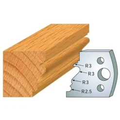 Jeu De 2 Fers Profilés Acier HT 40 mm N°122 Louis XV - 800.122 - Leman | Porte-outils De Toupie