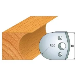 Jeu De 2 Fers Profilés Acier HT 40 mm N°131 Congés R.20 mm - 800.131 - Leman | Porte-outils De Toupie