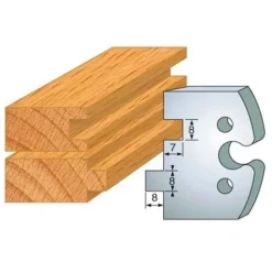 Jeu De 2 Fers Profilés Acier HT 50 mm N°202 Rainure-Languette 8 mm - 855.202 - Leman | Porte-outils De Toupie