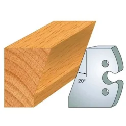 Jeu De 2 Fers Profilés Acier HT 50 mm N°230 Chanfrein 20° - 855.230 - Leman | Porte-outils De Toupie