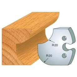 Jeu De 2 Fers Profilés Acier HT 50 mm N°238 Congé et 1/4 de Rond 20 mm - 855.238 - Leman | Porte-outils De Toupie