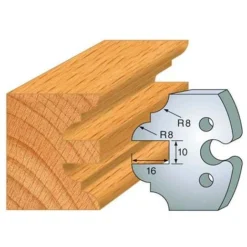 Jeu De 2 Fers Profilés Acier HT 50 mm N°250 Contre-Profil Double Parement - 855.250 - Leman | Porte-Outils De Toupie