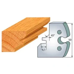 Jeu De 2 Fers Profilés Acier HT 50 mm N°276 Assemblage 45° - 855.276 - Leman | Porte-outils De Toupie