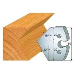 Leman - Jeu De 2 Contre-fers Profilés Ht.50 Mm N°272 pour Porte-outils De Toupie