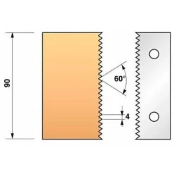 Leman - Jeu De 2 Fers Profilés N°134 Pour Porte-outils Ht.90 Mm - Porte-outils De Toupie