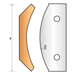 Leman - Jeu de 2 Fers Profilés N°325 pour Porte-Outils de Toupie, Hauteur 90 mm