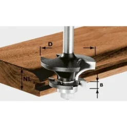 FESTOOL Fraise à Contre-profil Pour Rainure HW S8 D43/21 A/KL-491129 - Fraise Pour Défonceuse, Affleureuse Et Toupie