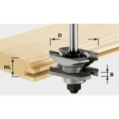 FESTOOL Fraise à Rainurer/Profiler HW S8 D46 X D12-NT-490645 - Fraise Pour Défonceuse, Affleureuse Et Toupie