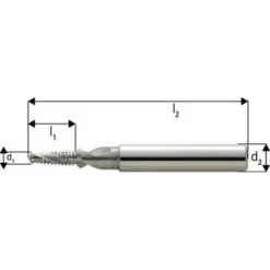 JBO Fraise à Percer et Fileter BGF en Carbure Monobloc avec Arrosage Central, Filetage M5, Pas 0,80 mm - Fraise pour Défonceuse, Affleureuse et Toupie