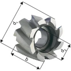 Fraise Cylindrique En Bout HR en Acier à Coupe Rapide 8% Cobalt - 40x32 mm - Alésage 16 mm