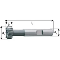 Fraise Pour Rainures En T - Ø 25,0 x 11 mm, Longueur Totale 82 mm - Pour Défonceuse, Affleureuse et Toupie - DIN 650 14