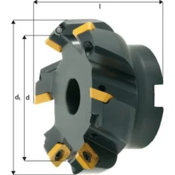 FP Fraise à Surfacer à 45° Arrosage Interne, Ø 50 mm, 4 Dents, Ø Perçage 22 mm, Ø D1 63 mm - Porte-outils De Toupie