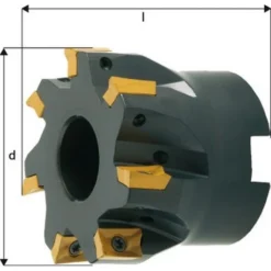 FP Fraise D'angle 90° à Arrosage Interne, Ø 50 mm, 7 Dents, Ø Perçage 22 mm, L 40 mm - Porte-outils De Toupie