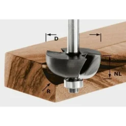 FESTOOL Fraise à Gorge Creuse HW S8 D25,5/R6,35 KL - 491018 pour Défonceuse, Affleureuse et Toupie