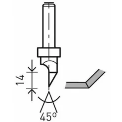 Fraise Festool HW S8 D12,5/45° pour Plaques de Plâtre - 491000 | Fraise pour Défonceuse, Affleureuse et Toupie