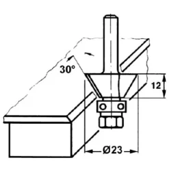 Fraise D'affleureuse Chanfrein 30° avec Guide à Billes - Diamètre 26 mm - Queue 8 mm - LEMAN -Toupie Soldes 14120039 2