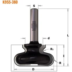 CMT ORANGE TOOLS K955-190 Fraises pour Poignées Z2 - S=8, D=9.52/19.05x19.05x57.2, R=4.8 DR - Fraise pour Défonceuse, Affleureuse et Toupie -Toupie Soldes 14865128 2