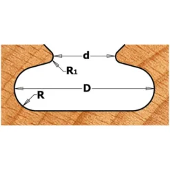 CMT ORANGE TOOLS K955-190 Fraises pour Poignées Z2 - S=8, D=9.52/19.05x19.05x57.2, R=4.8 DR - Fraise pour Défonceuse, Affleureuse et Toupie -Toupie Soldes 14865128 3