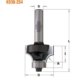 CMT ORANGE TOOLS K938-167 Fraise Quart d'Aronde HW Z2 - 8mm Shank, 16.7x7.9x51mm, R2 DR - Pour Défonceuse, Affleureuse et Toupie -Toupie Soldes 14931053 2