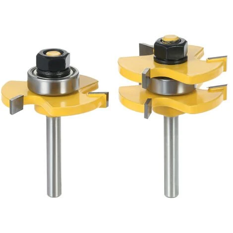 ASUPERMALL Fraise à Bois 3/4" Stock 1/4" Tige - Jeu de 3 Dents en Forme de T pour Routeur, Défonceuse, Affleureuse et Toupie - 2 Pièces 3 ASUPERMALL Fraise à Bois 3/4" Stock 1/4" Tige - Jeu de 3 Dents en Forme de T pour Routeur, Défonceuse, Affleureuse et Toupie - 2 Pièces