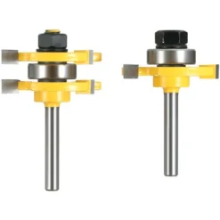 ASUPERMALL Fraise à Bois 3/4" Stock 1/4" Tige - Jeu de 3 Dents en Forme de T pour Routeur, Défonceuse, Affleureuse et Toupie - 2 Pièces 8 ASUPERMALL Fraise à Bois 3/4" Stock 1/4" Tige - Jeu de 3 Dents en Forme de T pour Routeur, Défonceuse, Affleureuse et Toupie - 2 Pièces -Toupie Soldes 15825946 2