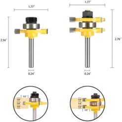 ASUPERMALL Fraise à Bois 3/4" Stock 1/4" Tige - Jeu de 3 Dents en Forme de T pour Routeur, Défonceuse, Affleureuse et Toupie - 2 Pièces 11 ASUPERMALL Fraise à Bois 3/4" Stock 1/4" Tige - Jeu de 3 Dents en Forme de T pour Routeur, Défonceuse, Affleureuse et Toupie - 2 Pièces -Toupie Soldes 15825946 5