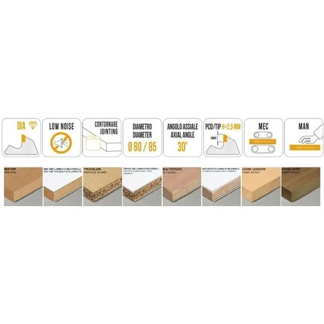 Fraise Bordeuze MTECF010.6 - Diamètre 80/85 mm, Hélice Dia D80, Angle Axial 30°, Rainures Antibruit - Mobiltecnica 5 Fraise Bordeuze MTECF010.6 - Diamètre 80/85 mm, Hélice Dia D80, Angle Axial 30°, Rainures Antibruit - Mobiltecnica – Image 3