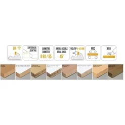 Fraise Bordure Diamant D80/85 PCD H4,5 mm Axial 45° - MTECF013.1 - Mobiltecnica -Toupie Soldes 16148161 3