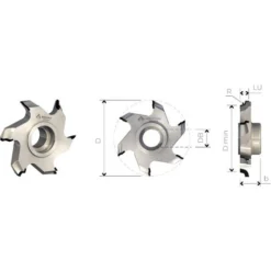 Fraise Bordeusse en Diamant MTECF041.70 pour Profiler Raccord HSK - Mobiltecnica | .70_D72 | B 17,5 | ZTOT4 | DB HSK32 | R 5 | GAU | H3