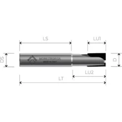 Fraise Diamant Polycristallin MTEC046.16 - Défonceuse, Affleureuse, Toupie | Taille D10, Angle AX+/-6° | Mobiltecnica
