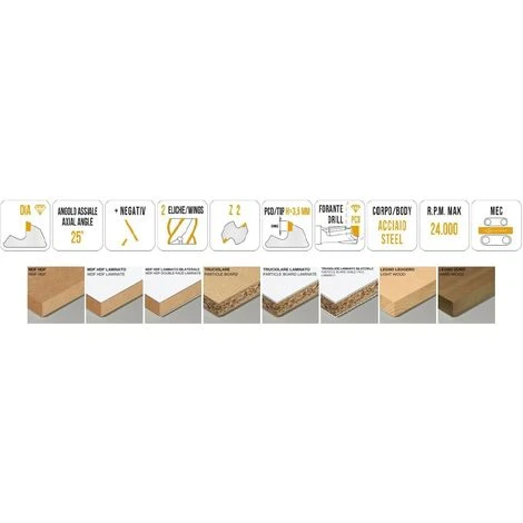 Fraise Hélicoïdale en Diamant Z2+2 pour Défonceuse, Affleureuse et Toupie - MTEC054.15 - H3,5mm | Mobiltecnica 4 Fraise Hélicoïdale en Diamant Z2+2 pour Défonceuse, Affleureuse et Toupie - MTEC054.15 - H3,5mm | Mobiltecnica – Image 2