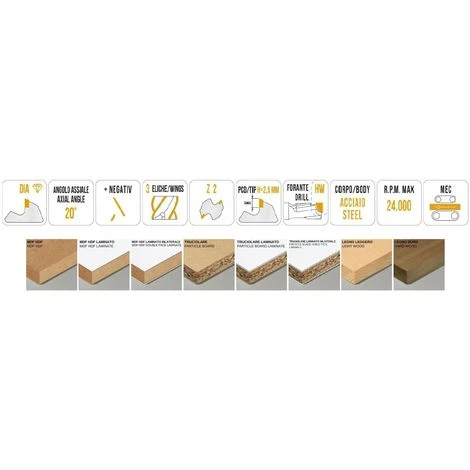 Fraise Hélicoïdale en Diamant Z2+2 pour Défonceuse, Affleureuse et Toupie - MTEC020.6 - 5 mm - Mobiltecnica 4 Fraise Hélicoïdale en Diamant Z2+2 pour Défonceuse, Affleureuse et Toupie - MTEC020.6 - 5 mm - Mobiltecnica – Image 2