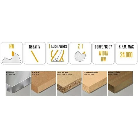 Fraise Hélicoïdale HW Négative Z1 MTEC502.4 - Mobiltecnica | Pour Défonceuse, Affleureuse, Toupie 4 Fraise Hélicoïdale HW Négative Z1 MTEC502.4 - Mobiltecnica | Pour Défonceuse, Affleureuse, Toupie – Image 2