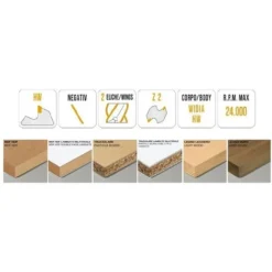 MTEC504.3 - Fraises Hélicoïdales en HW Négatives Z2 pour Défonceuse, Affleureuse et Toupie - Mobiltecnica -Toupie Soldes 16158023 2