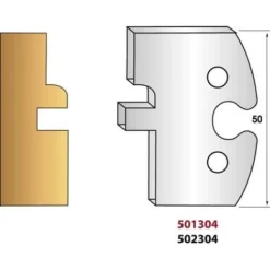 LEMAN Paire De Fers De Toupie Hauteur 50 Mm N° 304 - Bardage Rainure pour Porte-outils De Toupie