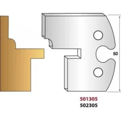 LEMAN Paire De Fers De Toupie Hauteur 50 Mm N° 305 - Bardage Languette | Porte-outils De Toupie