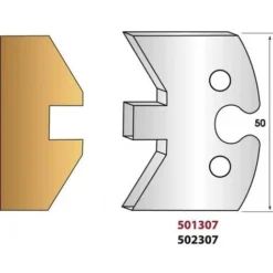 LEMAN Paire de Fers de Toupie Hauteur 50 mm N° 307 - Simple Languette pour Porte-Outils de Toupie
