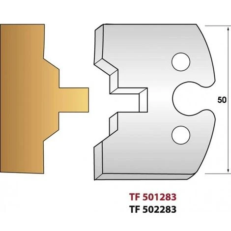 LEMAN Paire De Fers De Toupie Hauteur 50 Mm N° 283 - Lame Volet Languette 8mm pour Porte-outils De Toupie 3 LEMAN Paire De Fers De Toupie Hauteur 50 Mm N° 283 - Lame Volet Languette 8mm pour Porte-outils De Toupie