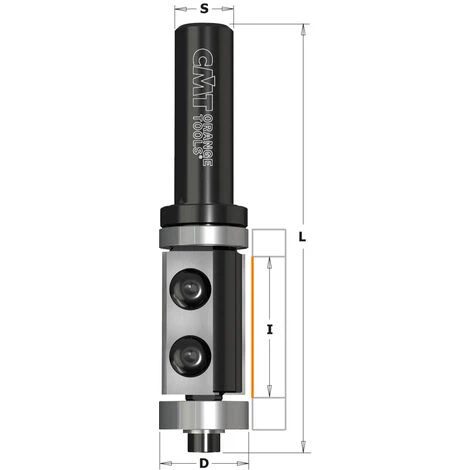 CMT ORANGE TOOLS 657.191.11B Fraise à Affleurer HW avec Couteau et Roulement Z2, D=19x30x90 mm, S=8 mm 4 CMT ORANGE TOOLS 657.191.11B Fraise à Affleurer HW avec Couteau et Roulement Z2, D=19x30x90 mm, S=8 mm – Image 2