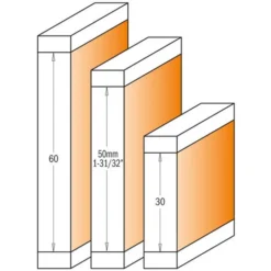 CMT ORANGE TOOLS 657.692.11B Fraise à Affleurer HW avec Couteau et Roulement Z2, S=12,7 mm, D=19x30x90 mm - Pour Défonceuse, Affleureuse et Toupie -Toupie Soldes 1661862 3