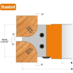 CMT ORANGE TOOLS 694.004.35 Porte-Outils pour Quart de Rond HW R=15/20 D=132x25x35 - Porte-Outils de Toupie -Toupie Soldes 1662379 4