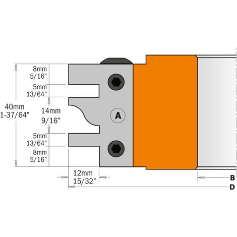 CMT ORANGE TOOLS 694.014.35 Porte-Outil pour Profil et Contre-Profil D=120x40x35 - Porte-Outils De Toupie 5 CMT ORANGE TOOLS 694.014.35 Porte-Outil pour Profil et Contre-Profil D=120x40x35 - Porte-Outils De Toupie – Image 3