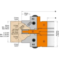 CMT ORANGE TOOLS 694.015.40 Porte-Outils pour Profil et Contre-Profil HW D=147x48x40 - Porte-Outils de Toupie -Toupie Soldes 1662399 4
