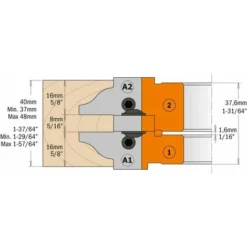 CMT ORANGE TOOLS 694.015.40 Porte-Outils pour Profil et Contre-Profil HW D=147x48x40 - Porte-Outils de Toupie -Toupie Soldes 1662399 5