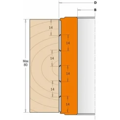CMT Orange Tools 694.019.50 Porte-Outil de Rabotage Hélicoïdal HW Z12 D=80x80x50 - Porte-Outils de Toupie -Toupie Soldes 1662411 3