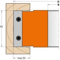 CMT ORANGE TOOLS 694.020.30 Porte-Outils à Feuillurer et Profiler HW Z2+2, D=100x40x30 - Porte-Outils de Toupie -Toupie Soldes 1662412 4